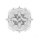 olas del mar con triángulos y símbolos celtas tattoo design idea