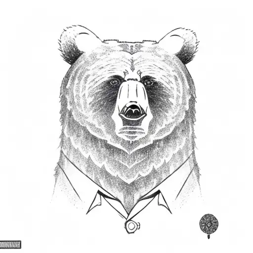 bear with gun tattoo design idea