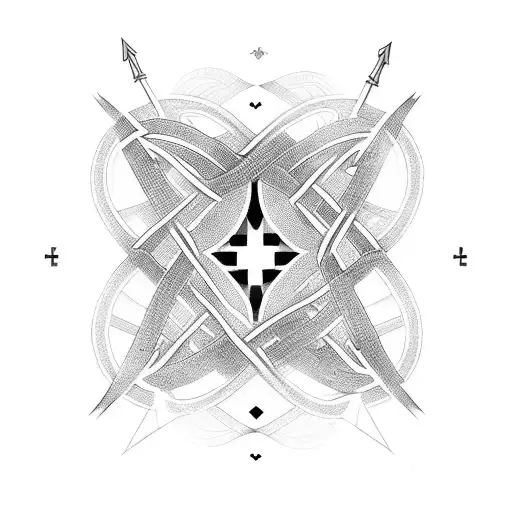 Binary code intertwined with traditional tattoo symbols tattoo design idea