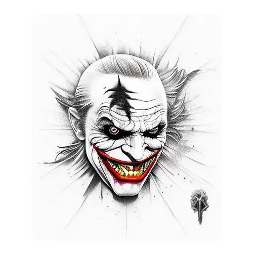 joker going insane  tattoo design idea