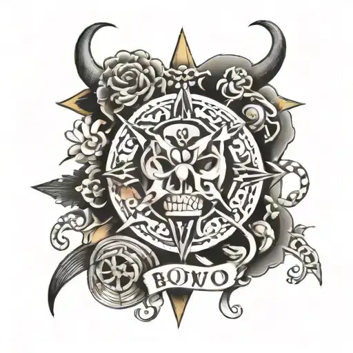 text: BNWO tattoo design idea