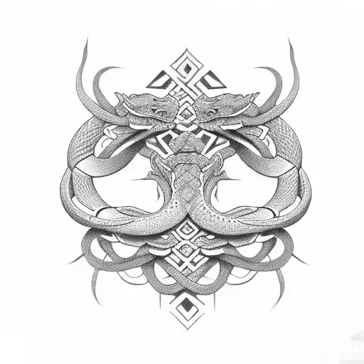 Design a tribal snake intertwined with traditional Filipino script tattoo design idea