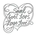 A minimalist design with a small heart intertwined with the lettering for the quote "small things great love" tattoo design idea