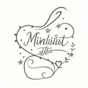A delicate script font with small embellishments like hearts or stars around the words tattoo design idea