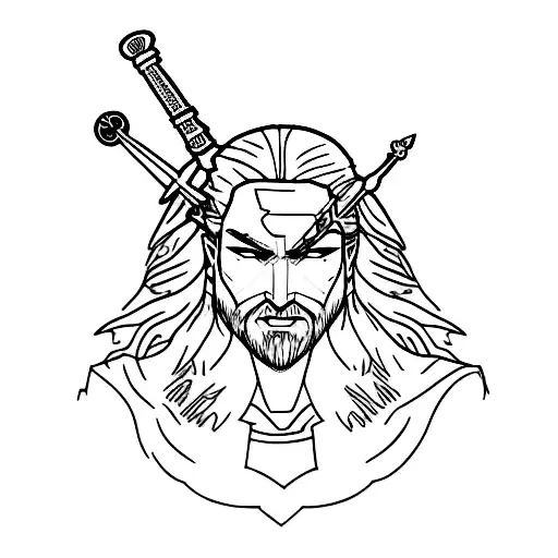 The witcher meditating tattoo design idea