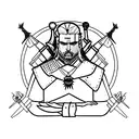 The witcher meditating tattoo design idea