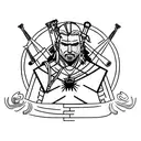 The witcher meditating tattoo design idea