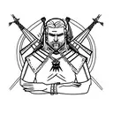 The witcher meditating tattoo design idea