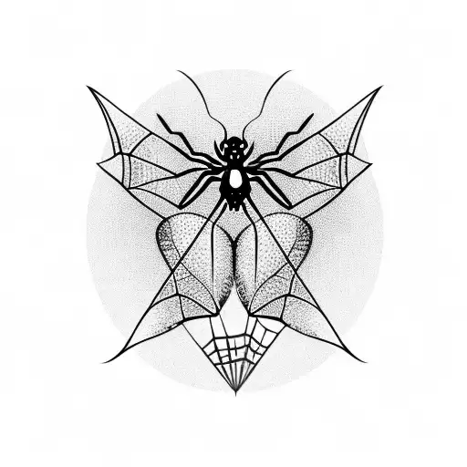 gothic spider that makes a butterfly shape tattoo design idea