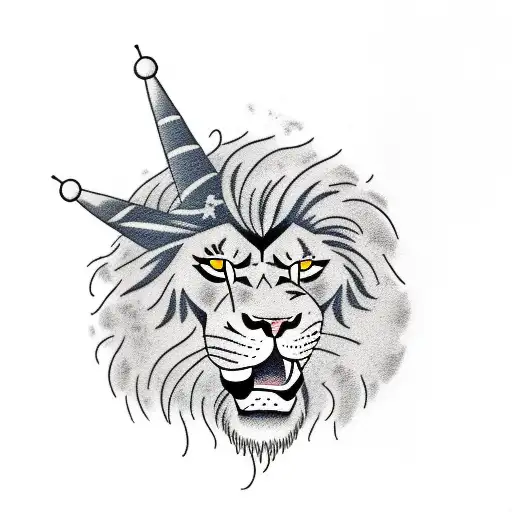 angry lion with scars tattoo design idea