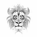 angry lion with scars tattoo design idea