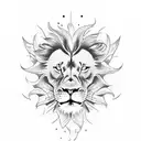 angry lion with scars tattoo design idea