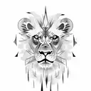 angry lion with scars tattoo design idea