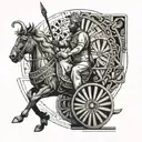 man guiding a chariot tattoo design idea