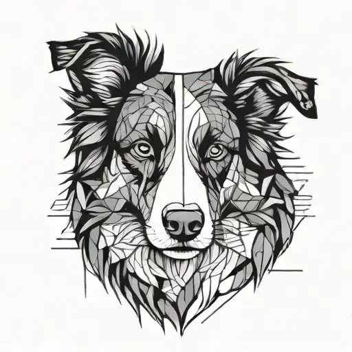 border collie tattoo design idea