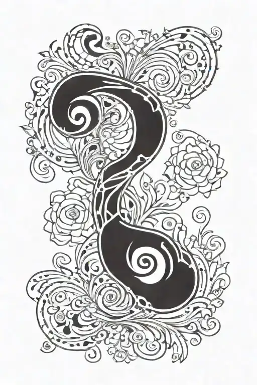 dog print that says adele in the middle with an eighth note on each side tattoo design idea