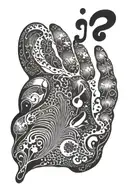 dog footprint that says Adele inside and has 1 eighth note on each side tattoo design idea