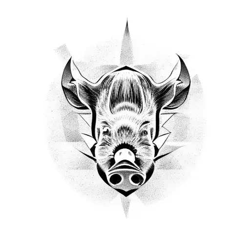 boar dark tattoo design idea