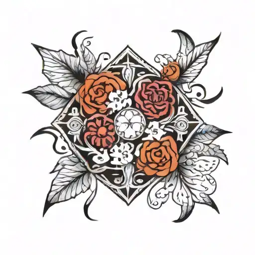 Dates of birth 04/25/48 02/13/50 06/10/75 29/0898 in round form tattoo design idea