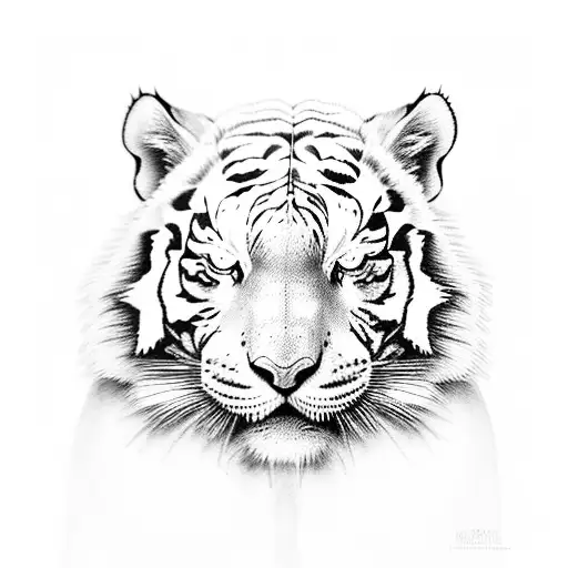 white tiger sleeve tattoo design idea