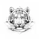 white tiger sleeve tattoo design idea