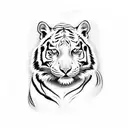 white tiger sleeve tattoo design idea