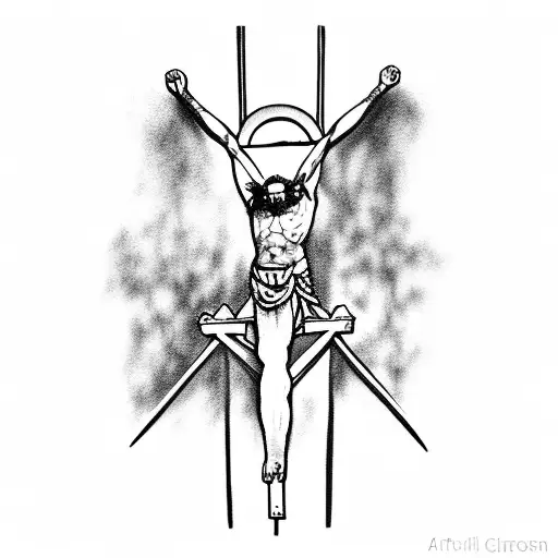 crucifixion site tattoo design idea