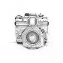 camera and guns tattoo design idea