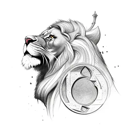 warrior dawn rose book lion tattoo design idea