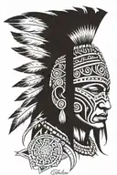 taino indian warrior tattoo design idea