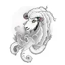 an irish sheep meets a hong kong dragon tattoo design idea