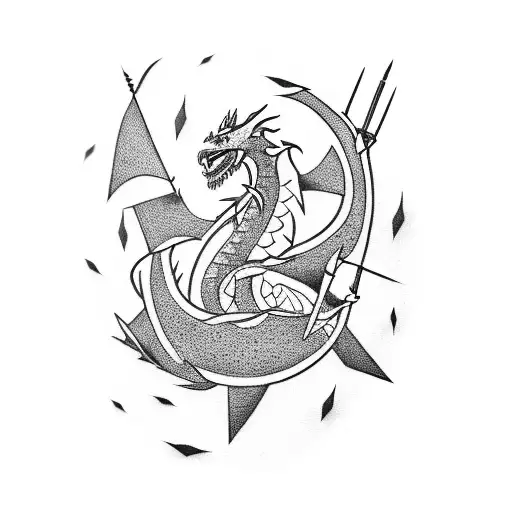 arrow with a dragon tattoo design idea