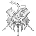 arrow with dragon around tattoo design idea