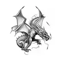 arrow with dragon around tattoo design idea