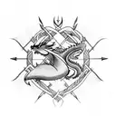 arrow with a dragon tattoo design idea