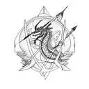 arrow with a dragon tattoo design idea