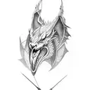 arrow with a dragon tattoo design idea