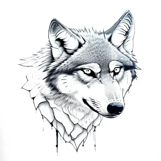 Geometric wolf tattoo by Unkle Gregory - Tattoogrid.net