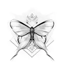 letter D with butterfly  tattoo design idea