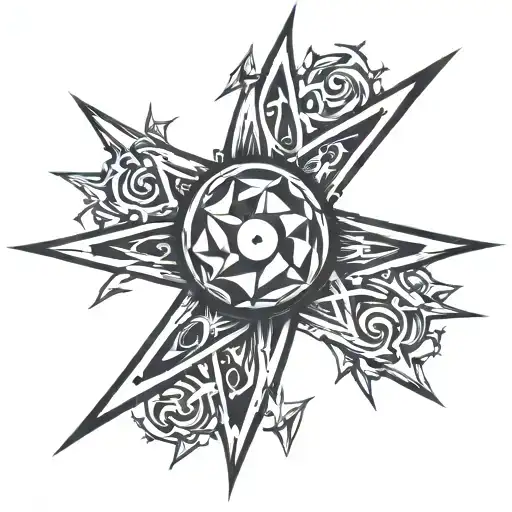 flail spiked ball tattoo design idea