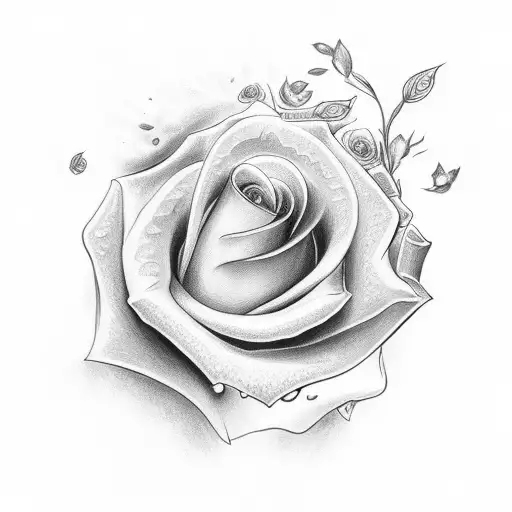 Dove with sun rays and a rose  tattoo design idea