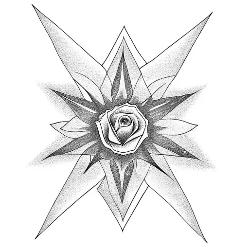 Dove with sun rays and a rose  tattoo design idea