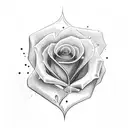 Dove with sun rays and a rose  tattoo design idea