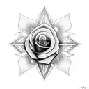 Dove with sun rays and a rose  tattoo design idea