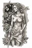 full body Aphrodite realisric beautiful girl shoulder tattoo tattoo design idea