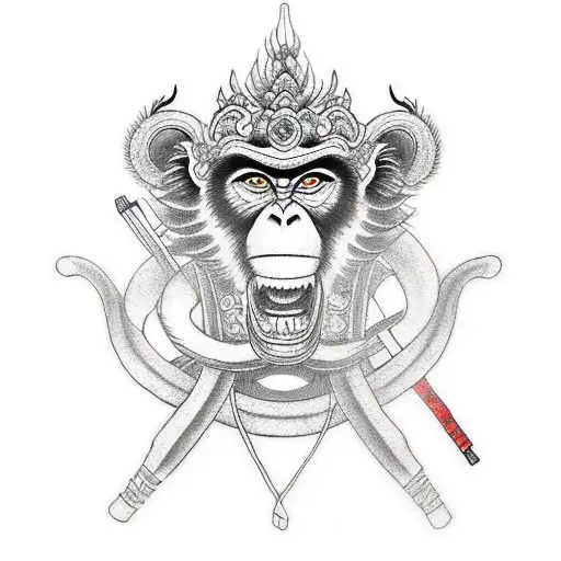 Monkey king tattoo design idea