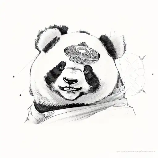 a badass anime panda bear tattoo design idea