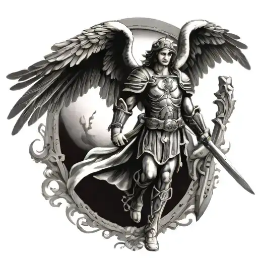 st michael archangel tattoo design idea