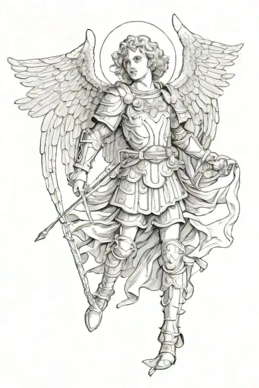 st michael archangel tattoo design idea