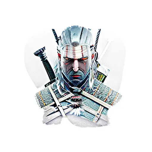 Witcher silver sword tattoo design idea